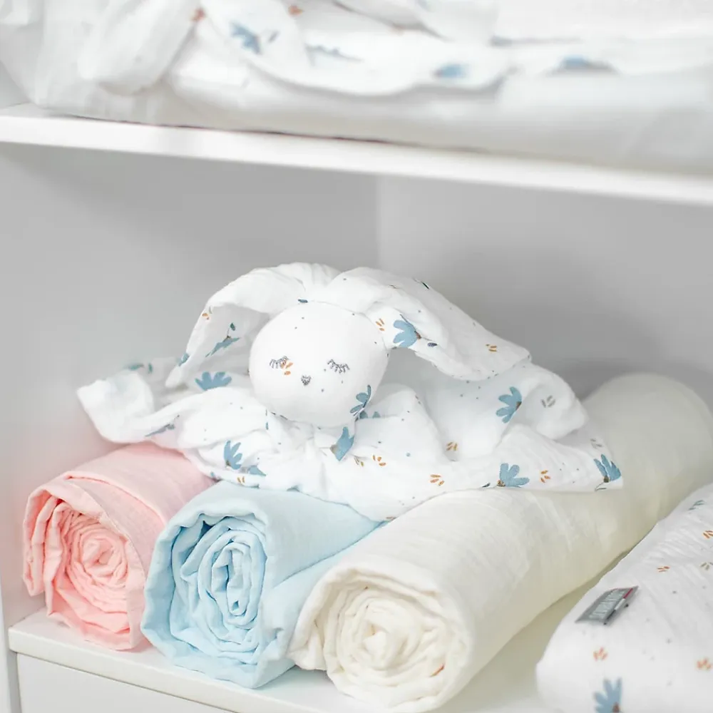 Sevira Kids Drap housse berceau en gaze de coton à carreaux* Drap Housse|Drap Housse