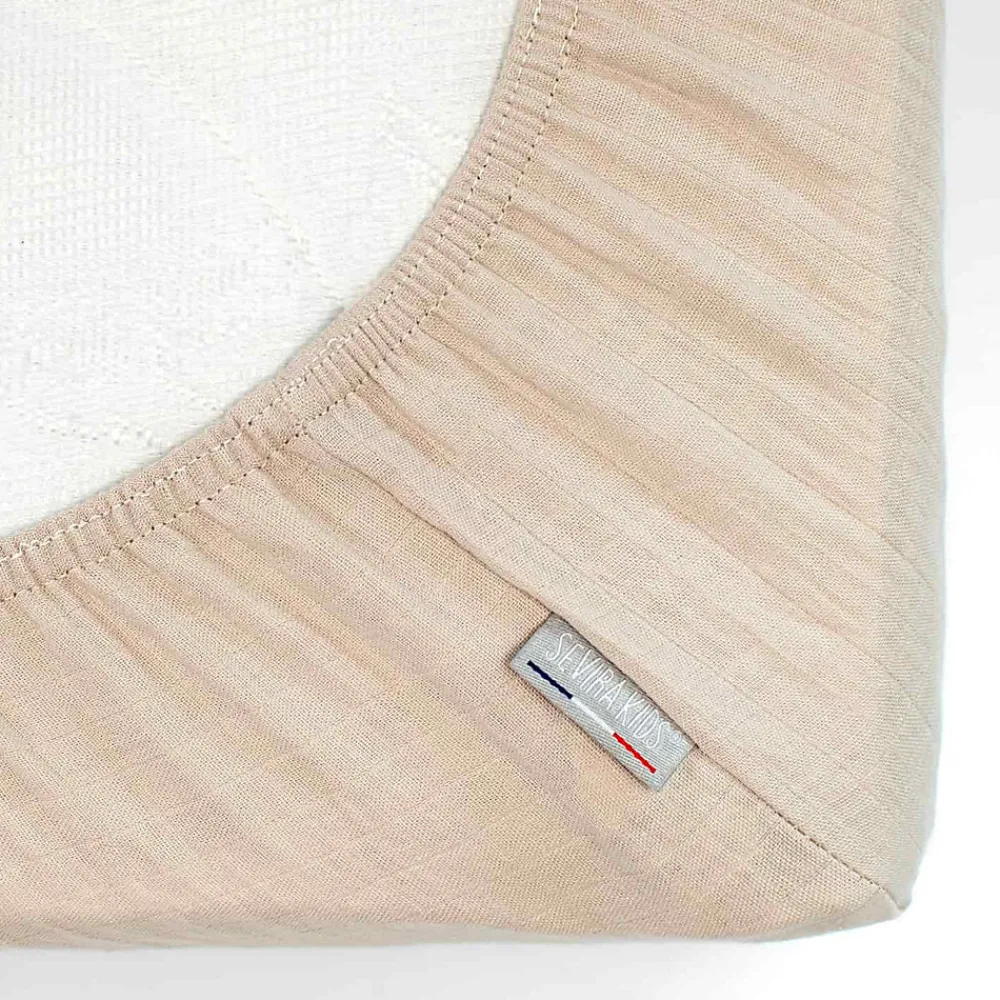 Drap housse berceau en gaze de coton à carreaux>Sevira Kids Clearance