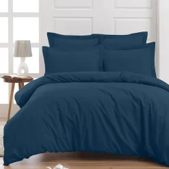 Sensei Maison Drap housse bonnet 40 cm en percale coton PLUSIndigo 90x200 cm SOFT PERCALE* Drap Housse|Drap Housse