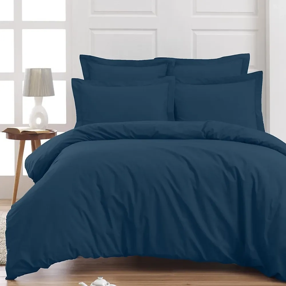 Sensei Maison Drap housse bonnet 40 cm en percale coton PLUSIndigo 90x200 cm SOFT PERCALE* Drap Housse|Drap Housse