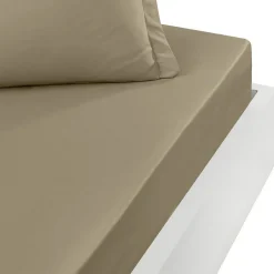 Sensei Maison Drap housse bonnet 40 cm en percale coton PLUSTaupe 140x200 cm SOFT PERCALE* Drap Housse|Drap Housse