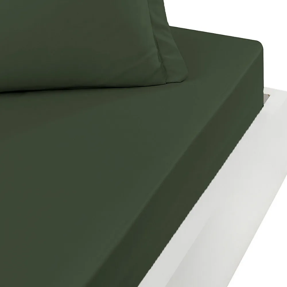 Drap housse bonnet 40 cm en percale coton PLUSEucalyptus 90x200 cm SOFT PERCALE>Sensei Maison Sale