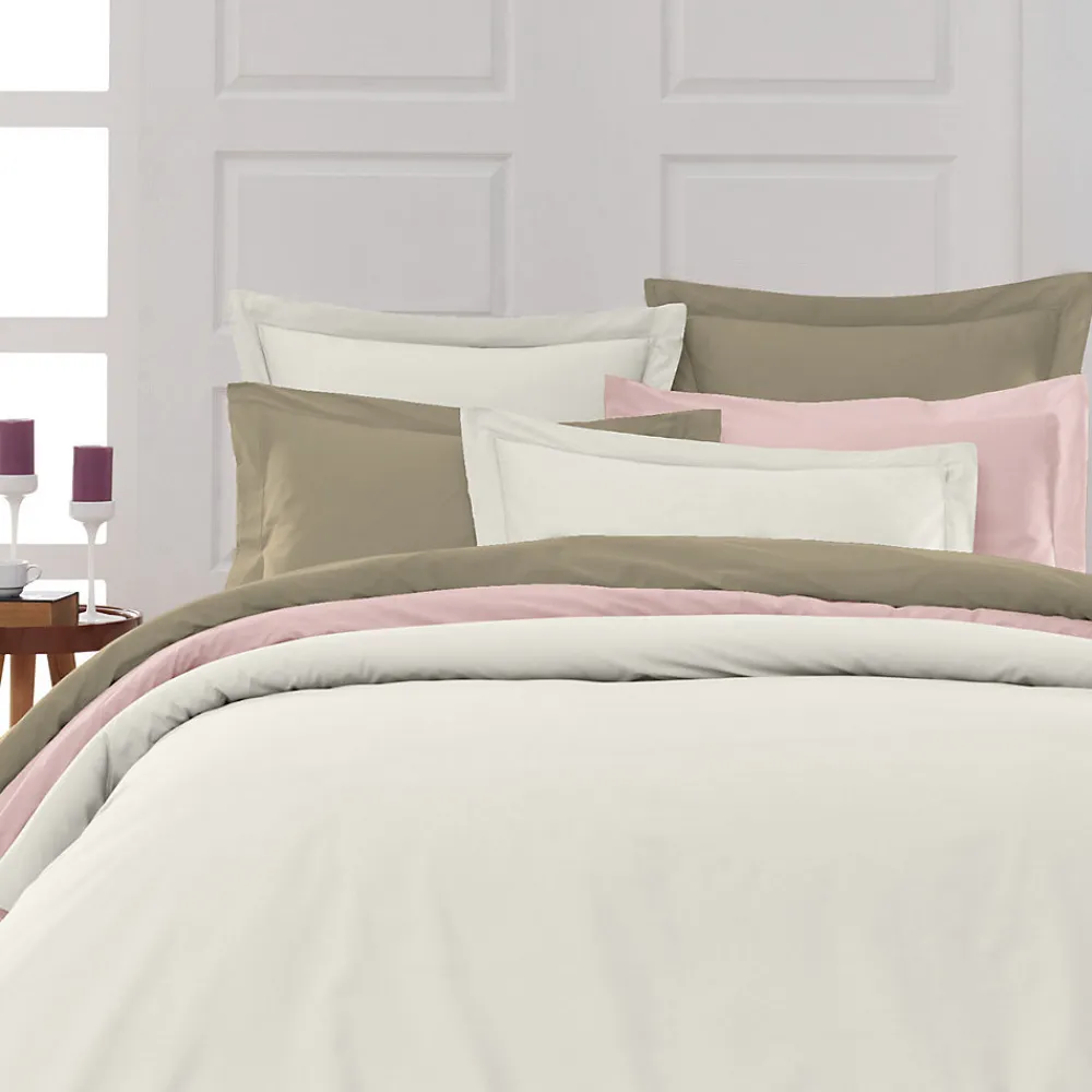 Drap housse bonnet 40 cm en percale coton PLUSEcru 180x200 cm SOFT PERCALE>Sensei Maison Hot