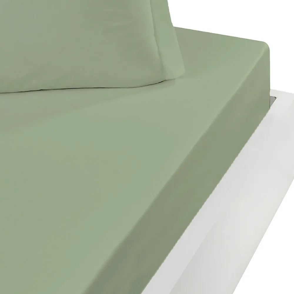 Drap housse bonnet 40 cm en percale coton PLUSSauge 200x200 cm SOFT PERCALE>Sensei Maison Online