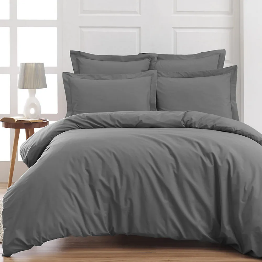 Drap housse bonnet 40 cm en percale coton PLUSGalet 200x200 cm SOFT PERCALE>Sensei Maison Clearance