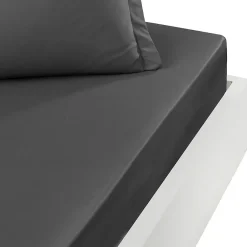 Drap housse bonnet 40 cm en percale coton PLUSAnthracite 160x200 cm SOFT PERCALE>Sensei Maison Outlet