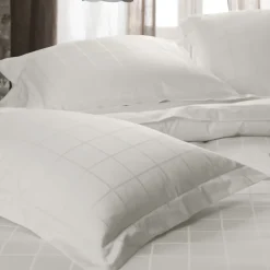Linnea Drap housse CONCERTO satin de coton 200x200 cm bonnet 40 cm uni beige Craie* Drap Housse|Drap Housse