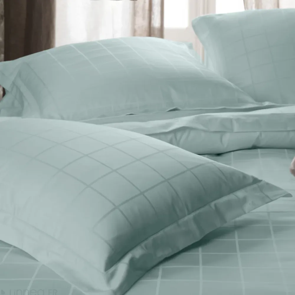 Linnea Drap housse CONCERTO satin de coton 160x200 cm bonnet 35 cm uni vert Lichen* Drap Housse|Drap Housse