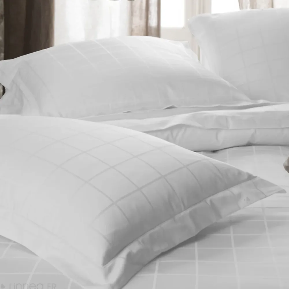 Linnea Drap housse CONCERTO satin de coton 160x200 cm bonnet 35 cm uni blanc Neige* Drap Housse|Drap Housse