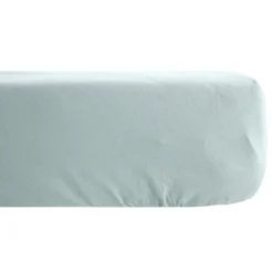 Linnea Drap housse CONCERTO satin de coton 140x200 cm bonnet 35 cm uni vert Lichen* Drap Housse|Drap Housse