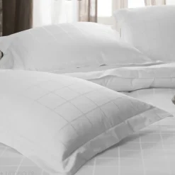 Linnea Drap housse CONCERTO satin de coton 180x200 cm bonnet 35 cm uni blanc Neige* Drap Housse|Drap Housse