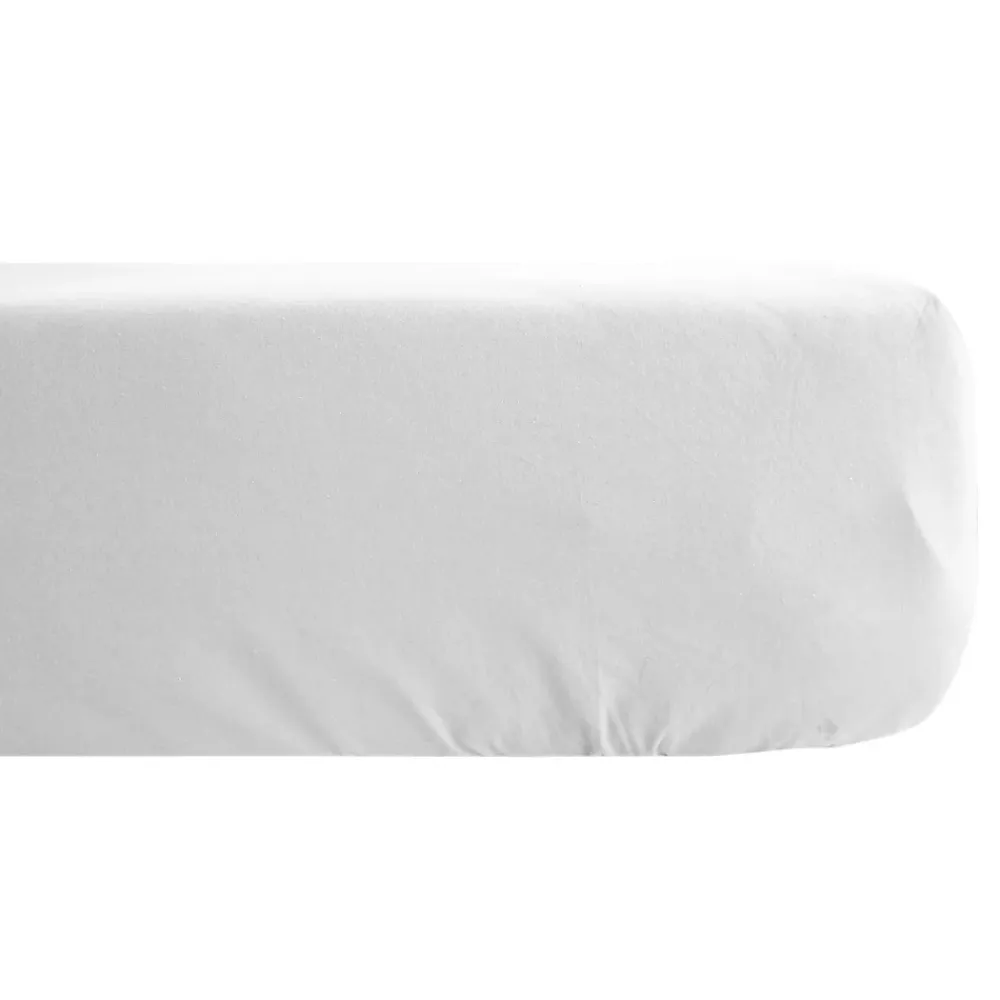 Linnea Drap housse CONCERTO satin de coton 180x200 cm bonnet 35 cm uni blanc Neige* Drap Housse|Drap Housse