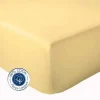 Drap Housse coton bonnet 23 cm fabriqué en France (180x190 cm - Jaune)>Tradilinge Sale