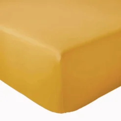 Drap Housse coton bonnet 23 cm fabriqué en France (180x190 cm - Jaune moutarde)>Tradilinge New