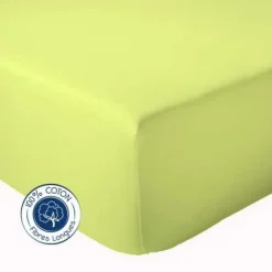 Drap Housse coton bonnet 23 cm fabriqué en France (160x190 cm - Vert)>Tradilinge Clearance