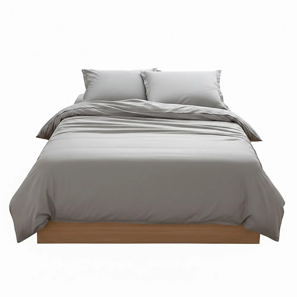 Drap housse coton uni 140 x 190 cm Couleur moderne orage>Eden Online