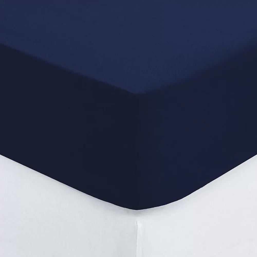Eden Drap housse coton uni 140 x 190 cm Couleur moderne orage* Drap Housse|Drap Housse