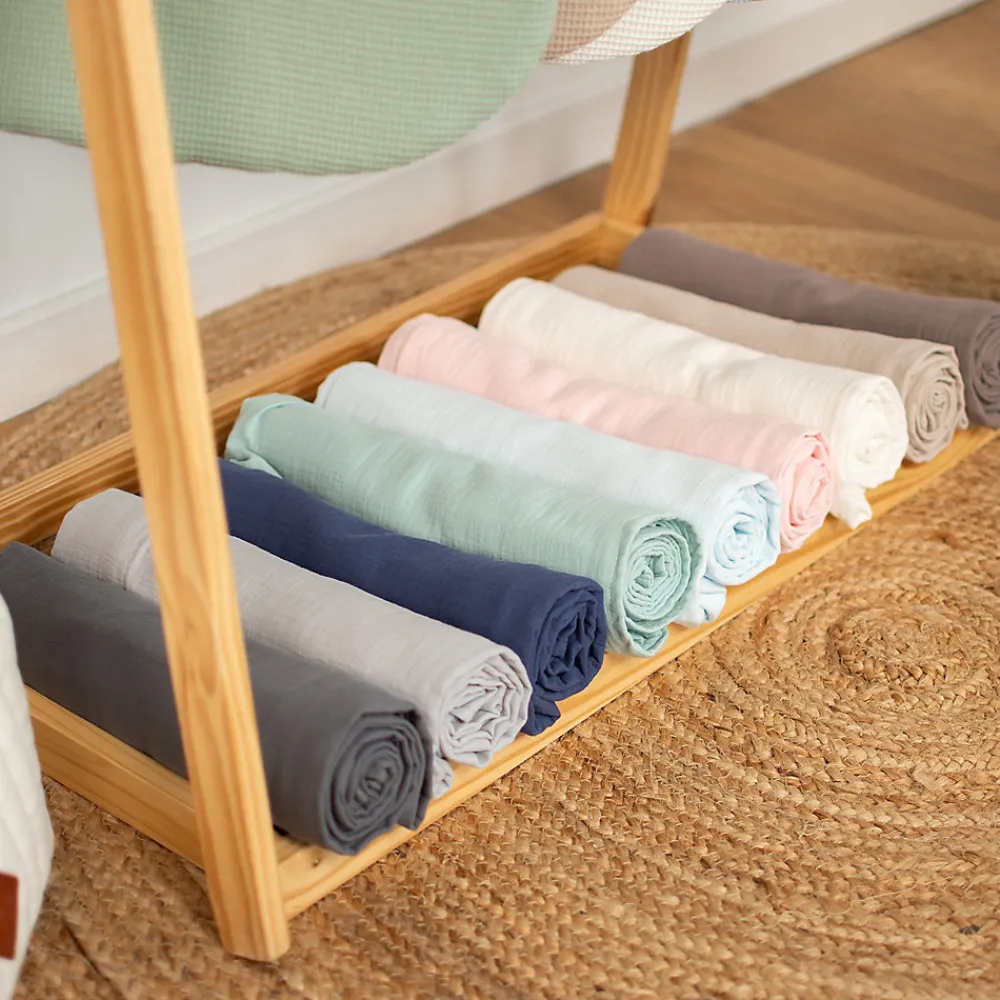 Drap housse couffin en double gaze à carreaux>Sevira Kids Hot