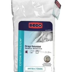 Dodo DRAP HOUSSE - ANTIBACTERIENS - BLANC - 140X190 cm - Bonnet 32 cm* Drap Housse|Drap Housse