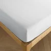 Sleep Retreat Drap housse "Drift" pur coton teint lavé 57 fils/cm² toutes dimensions - Blanc - 180 x 200 cm bonnet de 30 cm* Drap Housse|Drap Housse