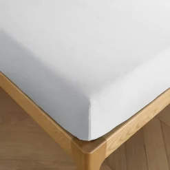 Sleep Retreat Drap housse "Drift" pur coton teint lavé 57 fils/cm² toutes dimensions - Blanc - 180 x 200 cm bonnet de 30 cm* Drap Housse|Drap Housse
