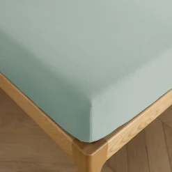 Drap housse "Drift" pur coton teint lavé 57 fils/cm² toutes dimensions - Vert - 180 x 200 cm bonnet de 30 cm>Sleep Retreat Clearance