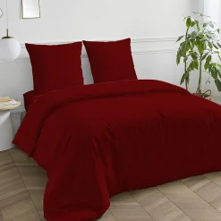 Drap housse en coton 57 fils uni bonnet 25cm 140x200cm><noscript><img width=