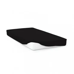 Drap housse en coton 57 fils 90x200 cm UNI noir, par>Soleil D'Ocre Outlet