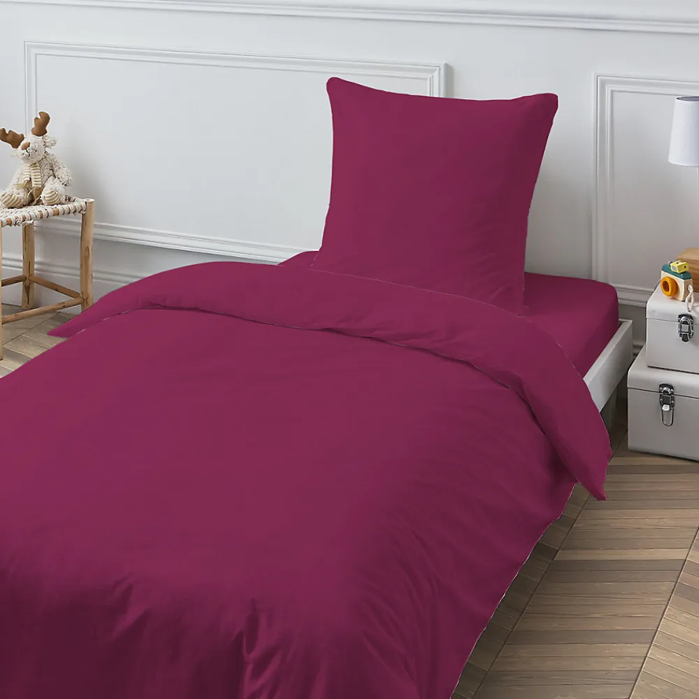 Drap housse en coton 57 fils uni bonnet 25cm 80x200cm>Future Home New