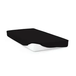Soleil D'Ocre Drap housse en coton 57 fils 140x200 cm UNI noir, par* Drap Housse|Drap Housse
