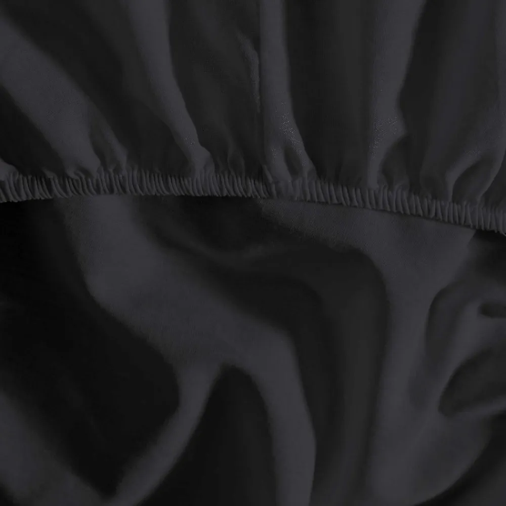 Drap housse en coton bonnet 30 cm Anthracite 200x200 cm STUDIO>Sensei Maison Discount