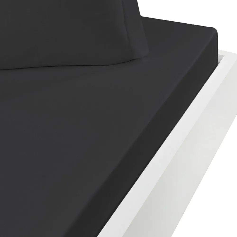 Drap housse en coton bonnet 30 cm Anthracite 120x190 cm STUDIO>Sensei Maison Hot