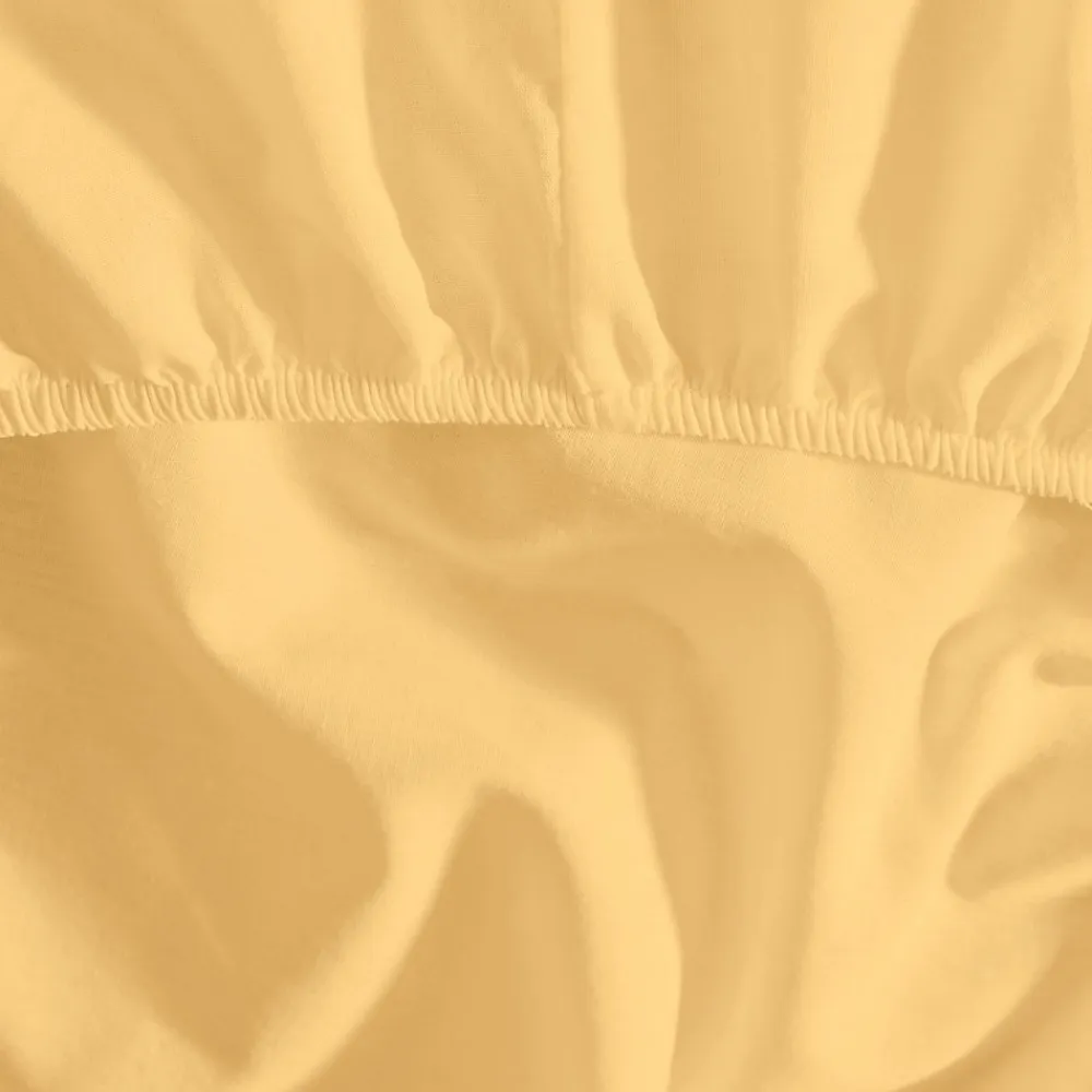 Drap housse en coton bonnet 30 cm Miel 120x190 cm STUDIO>Sensei Maison Clearance