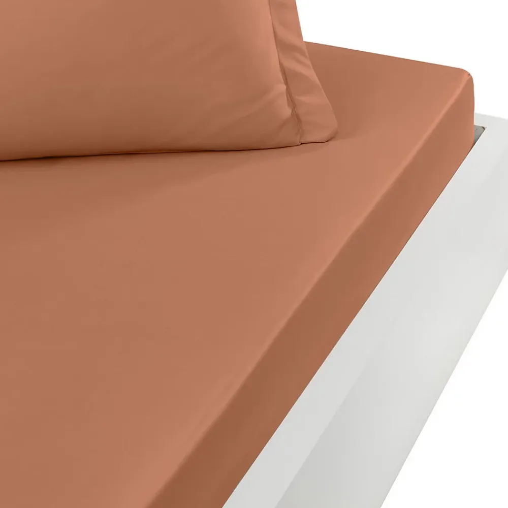 Sensei Maison Drap housse en coton bonnet 30 cm Brique 90x190 cm STUDIO* Drap Housse|Drap Housse