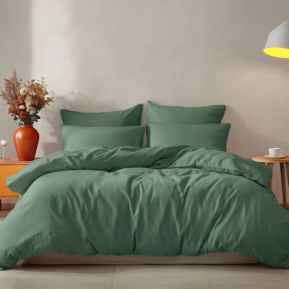 Sensei Maison Drap housse en coton bonnet 30 cm Lichen 200x200 cm STUDIO* Drap Housse|Drap Housse