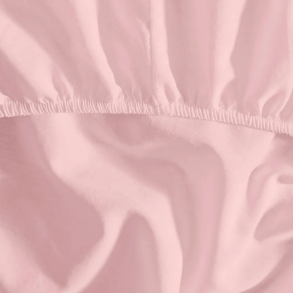 Drap housse en coton bonnet 30 cm Poudre 200x200 cm STUDIO>Sensei Maison Outlet