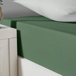 Sensei Maison Drap housse en coton lavé biologique bonnet 30 cm Lichen 80x200 cm ORGANIKA* Drap Housse|Drap Housse