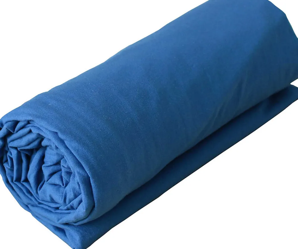 Drap housse en coton Lavé (180x200 cm - Bleu Encre)>Toison d'Or Sale