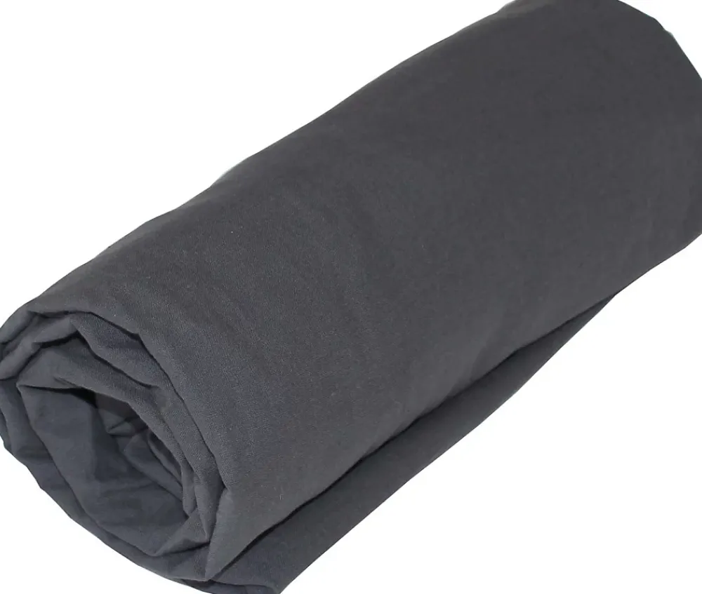 Toison d'Or Drap housse en coton Lavé (80x200 cm - Gris anthracite)* Drap Housse|Drap Housse