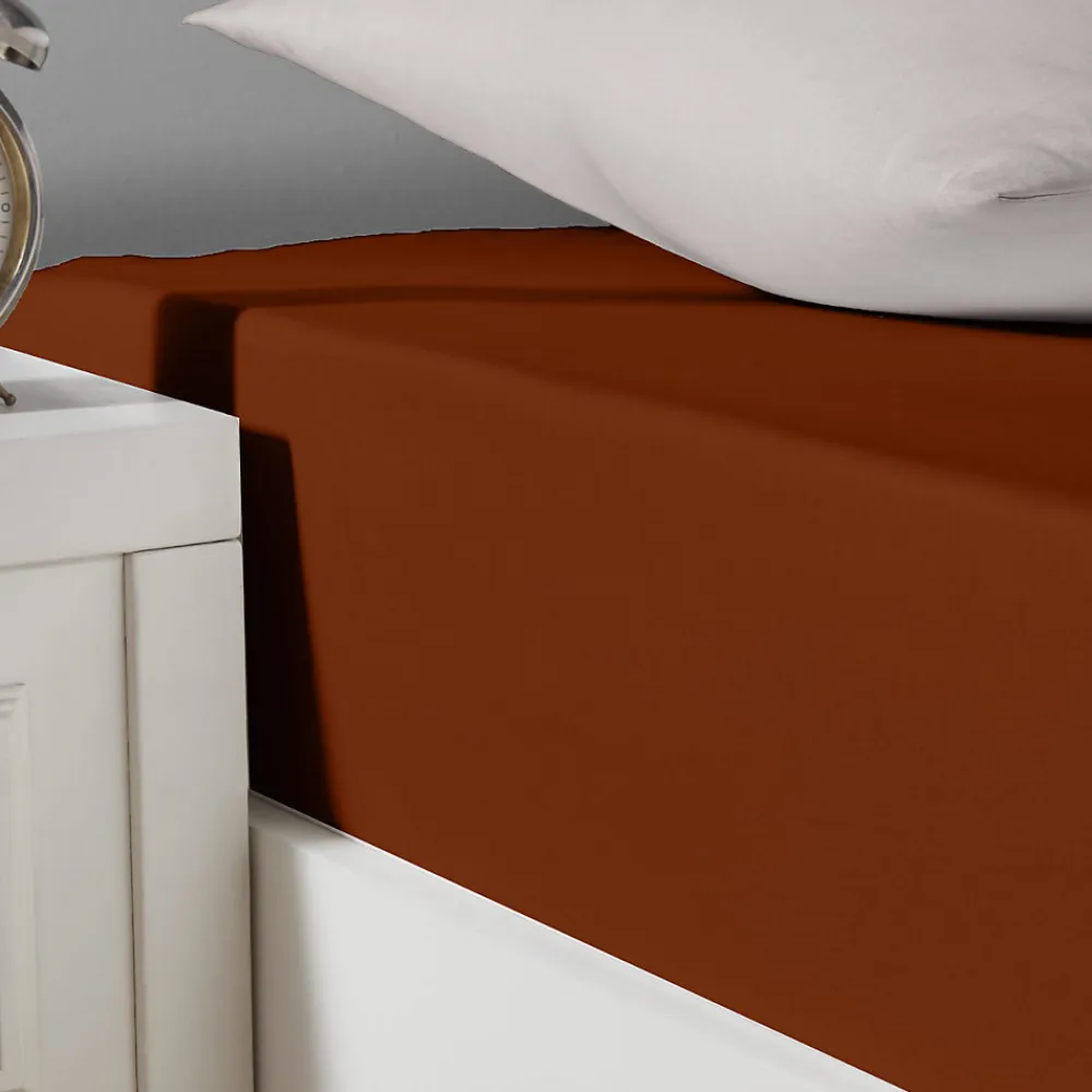 Drap housse en coton lavé biologique bonnet 30 cm Auburn 90x190 cm ORGANIKA>Sensei Maison Best