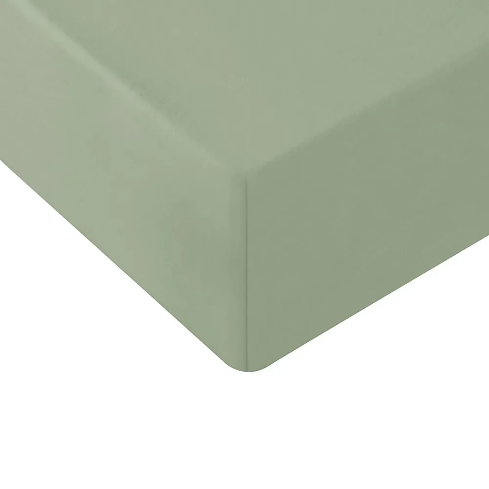 Sensei Maison Drap housse en coton lavé biologique bonnet 30 cm Sauge 160x200 cm ORGANIKA* Drap Housse|Drap Housse