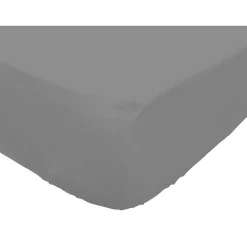 Drap housse en coton 160x200 cm PERCALE gris, par>Soleil D'Ocre