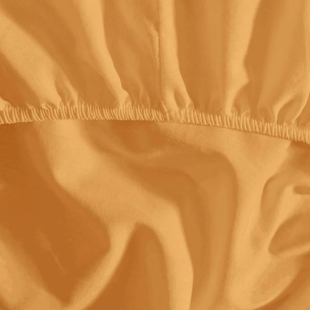 Drap housse en flanelle de coton bonnet 30 cm Caramel 120x190 cm KLAPPEN>Sensei Maison Outlet