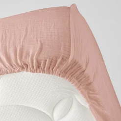Drap housse en gaze de coton Tendance uni>Eden New