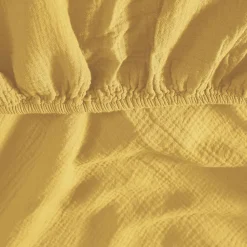Drap housse en gaze de coton bonnet 30 cm Miel 80x200 cm LOFT><noscript><img width=
