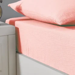 Sensei Maison Drap housse en gaze de coton bonnet 30 cm Poudre 160x200 cm LOFT* Drap Housse|Drap Housse