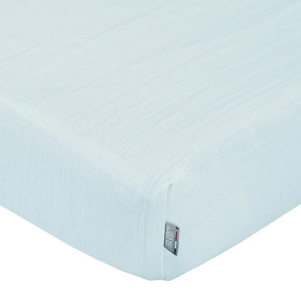 Drap housse en gaze de coton à carreaux>Sevira Kids Online