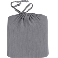 Drap housse en gaze de coton bonnet 30 cm Ardoise 160x200 cm LOFT><noscript><img width=