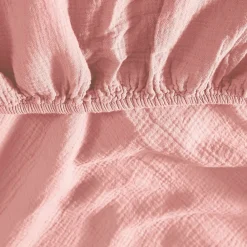 Drap housse en gaze de coton bonnet 30 cm Poudre 140x200 cm LOFT><noscript><img width=