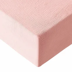 Drap housse en gaze de coton bonnet 30 cm Poudre 90x200 cm LOFT>Sensei Maison Best